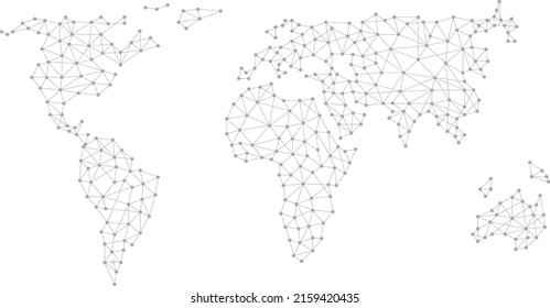 Vector Illustration Globe Map Connected Dots Stock Vector Royalty Free Shutterstock