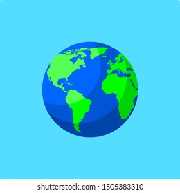 Vector illustration of a globe on a blue background