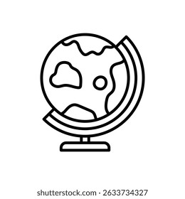 Vector illustration of a globe on a white background