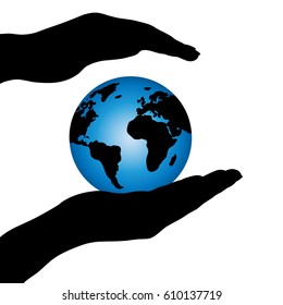 Vector illustration of Globe on a white background.