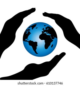 Vector illustration of Globe on a white background.