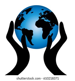 Vector illustration of Globe on a white background.
