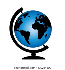 Vector illustration of Globe on a white background.