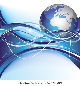 vector illustration with globe and patterns