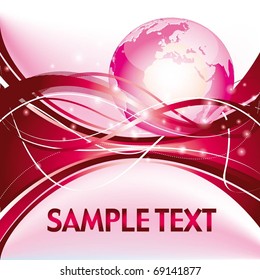 vector illustration with globe and patterns