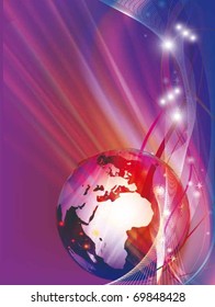 vector illustration with globe and patterns