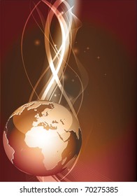 vector illustration with globe and patterns