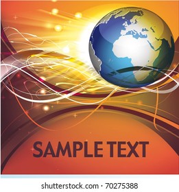 vector illustration with globe and patterns