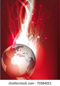 vector illustration with globe and patterns