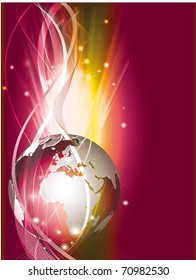 ilustração de vetor com globo e padrões