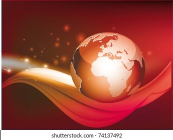 vector illustration with globe and patterns