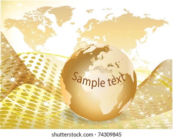 vector illustration with globe and patterns