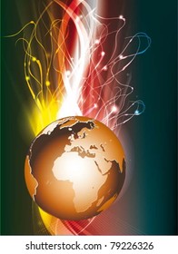vector illustration with globe and patterns