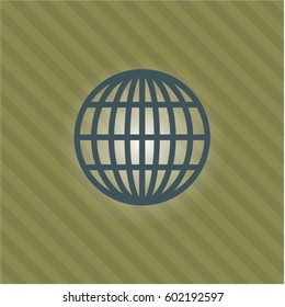 Icono vectorial del vector Globe (sitio web) en verde.
