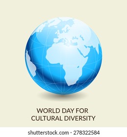 Vector illustration of a globe for World Day for Cultural Diversity.     