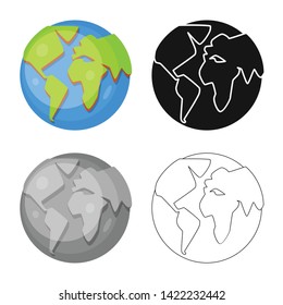 Vector illustration of globe  and world  icon. Set of globe  and planet  vector icon for stock.