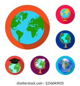 Vector illustration of globe and world logo. Collection of globe and earth vector icon for stock.