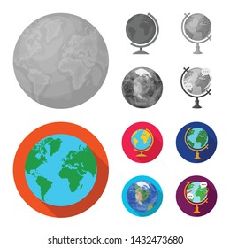 Vector illustration of globe and world sign. Collection of globe and earth vector icon for stock.