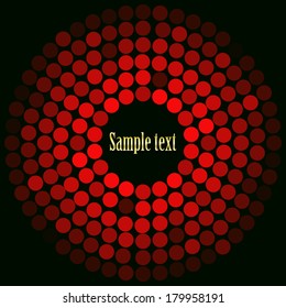 Vector illustration of Globing red ball on black background
