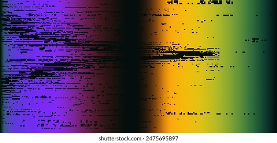 Vector illustration of gloomy visual disturbances with the effect of backlight bleeding and noise.
