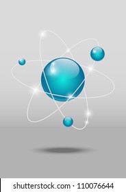 Vector Illustration Of Glossy Atomic Model