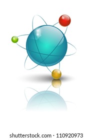 Vector illustration of glossy atomic model