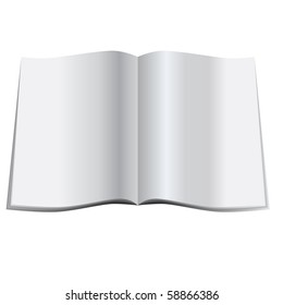 Vector - Illustration Of A Glossy Blank Magazine Or Journal Spread Open