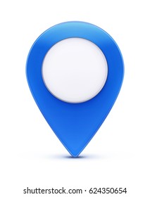Vector illustration of glossy blue map location pointer icon