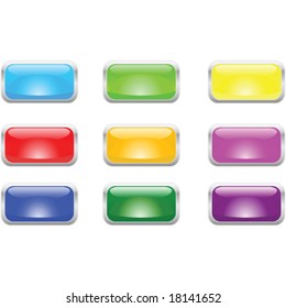 Vector illustration of glossy buttons with metallic border. For jpeg version, please see my portfolio.