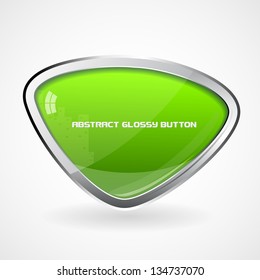 vector illustration of glossy chat bubble with metallic boarder