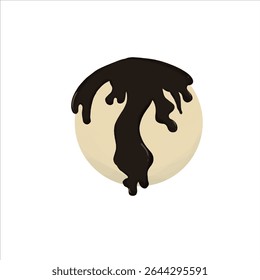 Ilustração vetorial de uma trufa de chocolate brilhante, generosamente revestida em chocolate líquido liso. Perfeito para elegantes menus de sobremesa, marca de confeitaria e projetos gourmet doces.