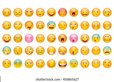 vector illustration of Glossy Emoticon Collection with different expression smiley