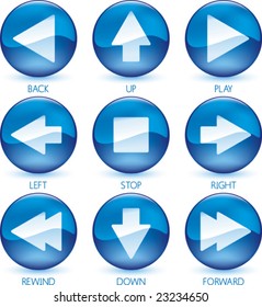 Vector illustration of glossy media icon set (4 of 4).