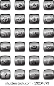 Vector illustration of glossy multimedia icon set