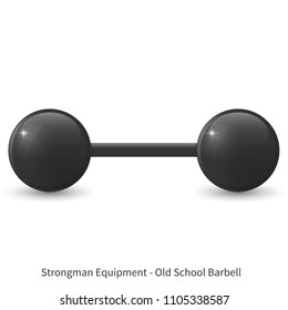 Vector illustration of glossy old school barbell on the white background.