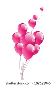 Vector illustration of glossy pink balloon
