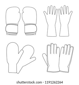 Vector illustration of glove and winter icon. Set of glove and equipment vector icon for stock.