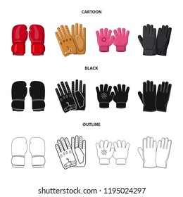 Vector illustration of glove and winter icon. Set of glove and equipment vector icon for stock.