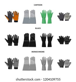 Vector illustration of glove and winter icon. Set of glove and equipment vector icon for stock.