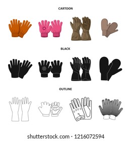 Vector illustration of glove and winter icon. Collection of glove and equipment vector icon for stock.