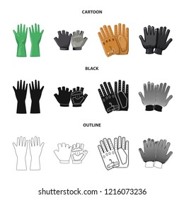 Vector illustration of glove and winter icon. Set of glove and equipment stock vector illustration.