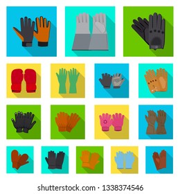 Vector illustration of glove and winter icon. Collection of glove and equipment vector icon for stock.