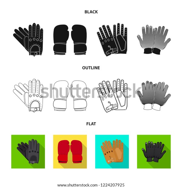 Vector illustration\
of glove and winter icon. Collection of glove and equipment stock\
vector illustration.