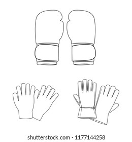 Vector illustration of glove and winter logo. Set of glove and equipment vector icon for stock.