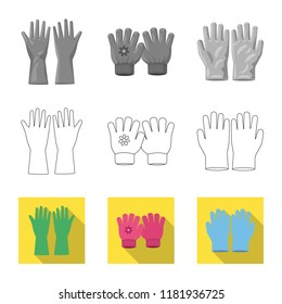 Vector illustration of glove and winter logo. Set of glove and equipment stock vector illustration.