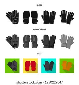 Vector illustration of glove and winter logo. Collection of glove and equipment vector illustration.