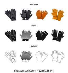 Vector illustration of glove and winter logo. Set of glove and equipment stock vector illustration.