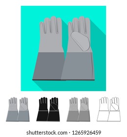 Vector illustration of glove and winter logo. Set of glove and equipment vector icon for stock.