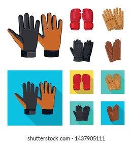 Vector illustration of glove and winter logo. Set of glove and equipment stock symbol for web.
