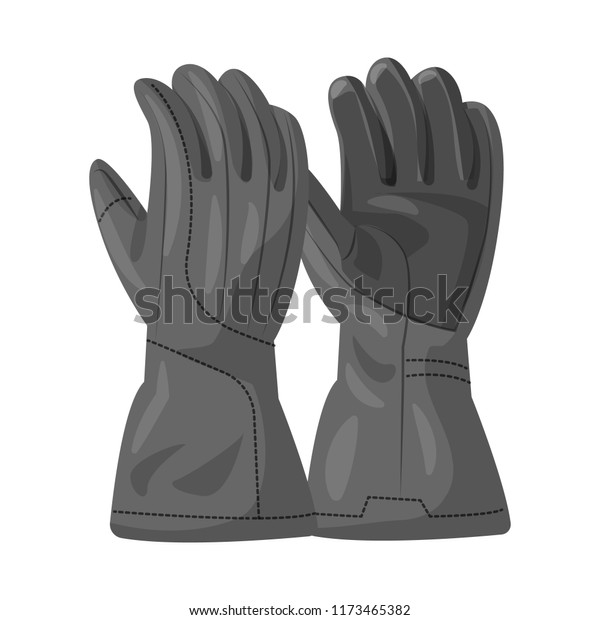 Vector illustration of glove\
and winter logo. Set of glove and equipment stock vector\
illustration.